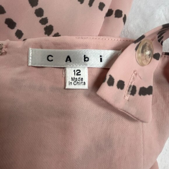 Cabi Womens Sophia Tank Top Size 12 Pink Gray Printed Sleeveless Blouse Casual - Picture 3 of 10